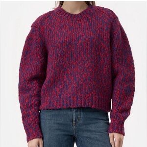 NWT CLOSED Cropped Crewneck Wool Sweater in‎ Chili Pepper Red Size Medium